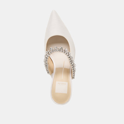 Keli Crystal White Satin Heels Dolce Vita