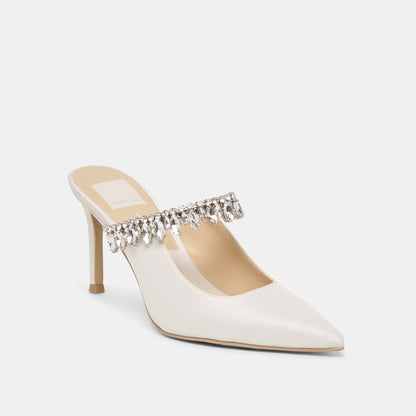 Keli Crystal White Satin Heels Dolce Vita