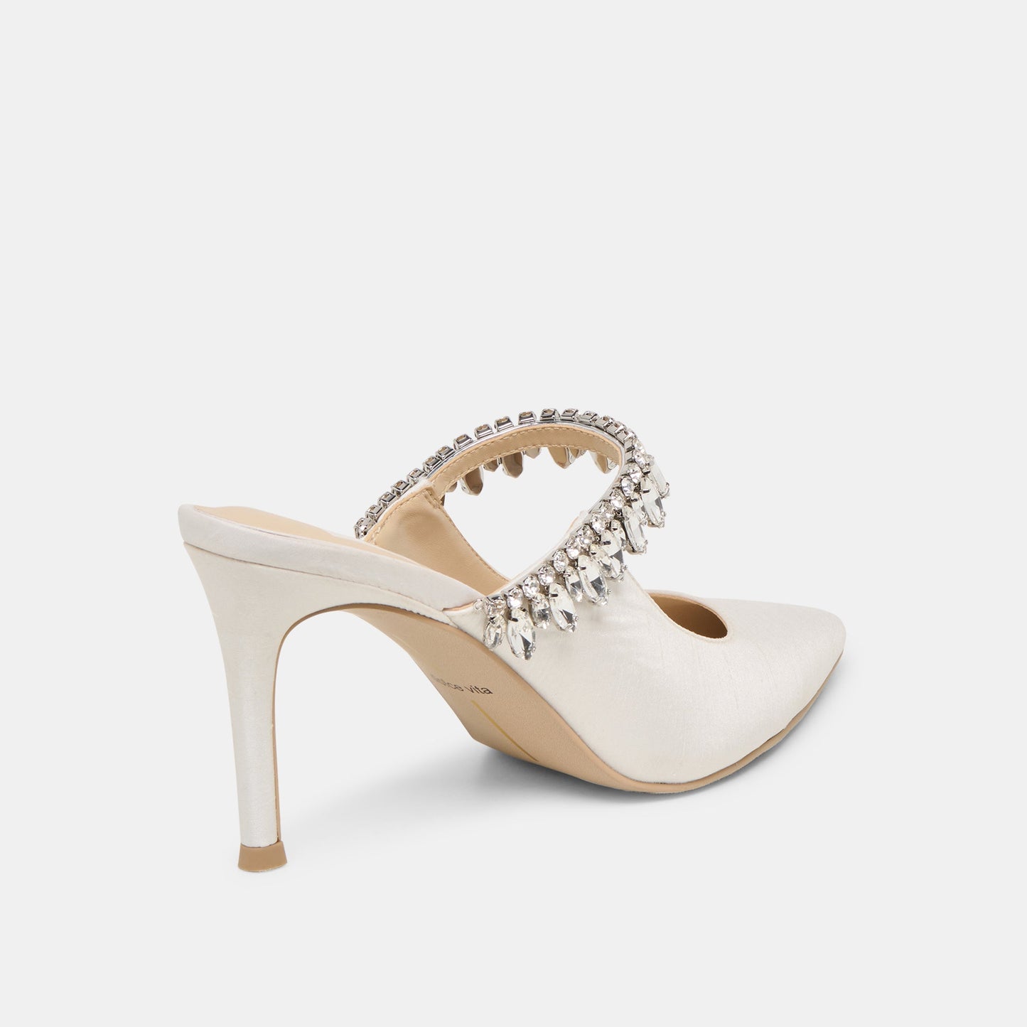 Keli Crystal White Satin Heels Dolce Vita