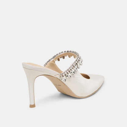 Keli Crystal White Satin Heels Dolce Vita