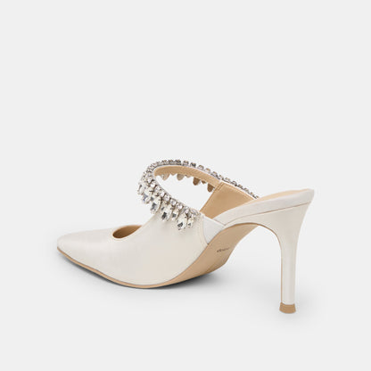 Keli Crystal White Satin Heels Dolce Vita
