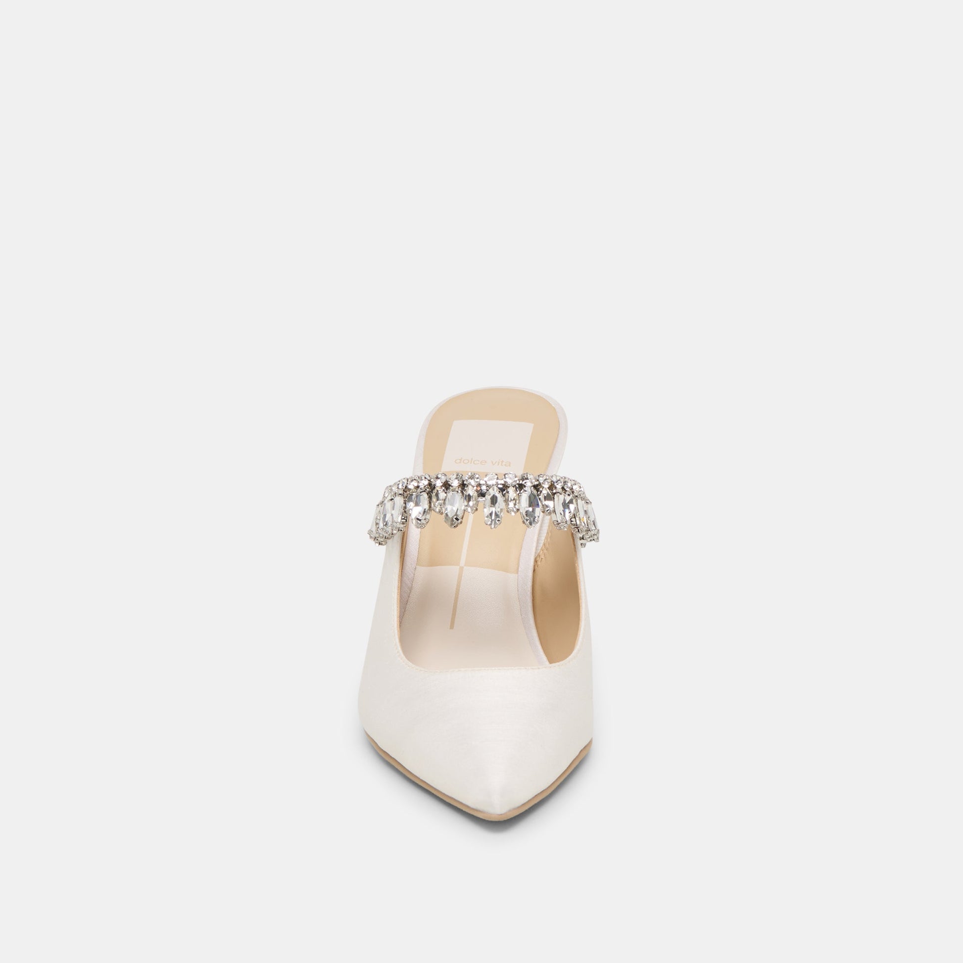 Keli Crystal White Satin Heels Dolce Vita