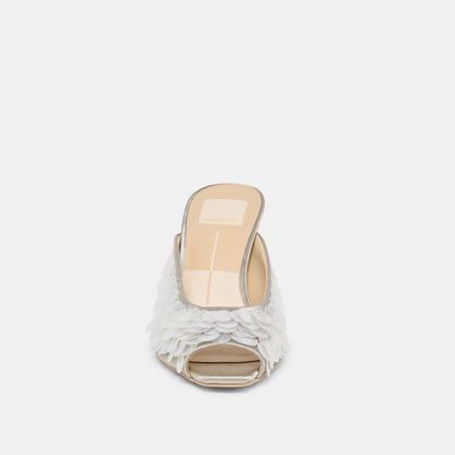 Samary Confetti Silver Satin Heels Dolce Vita