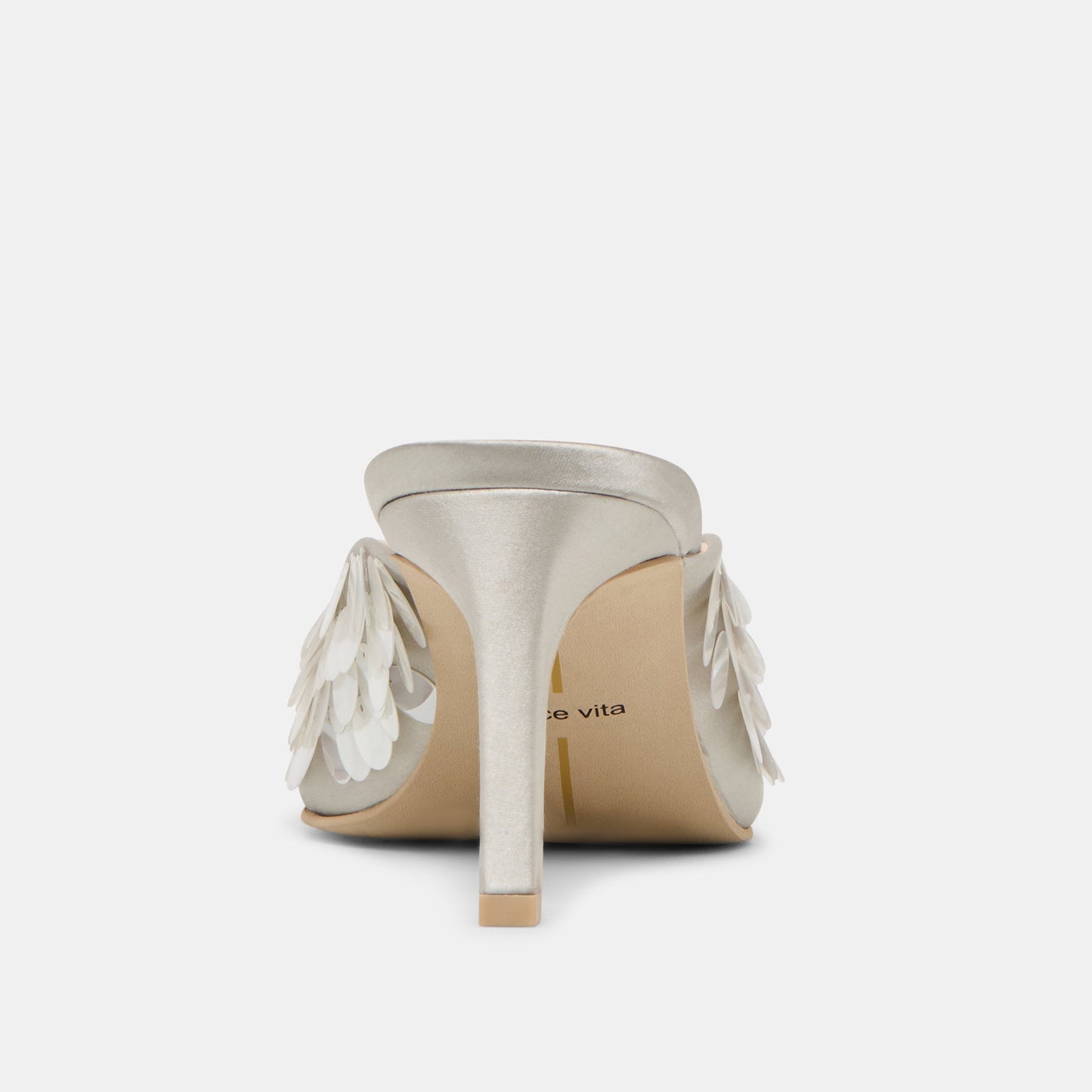 Samary Confetti Silver Satin Heels Dolce Vita