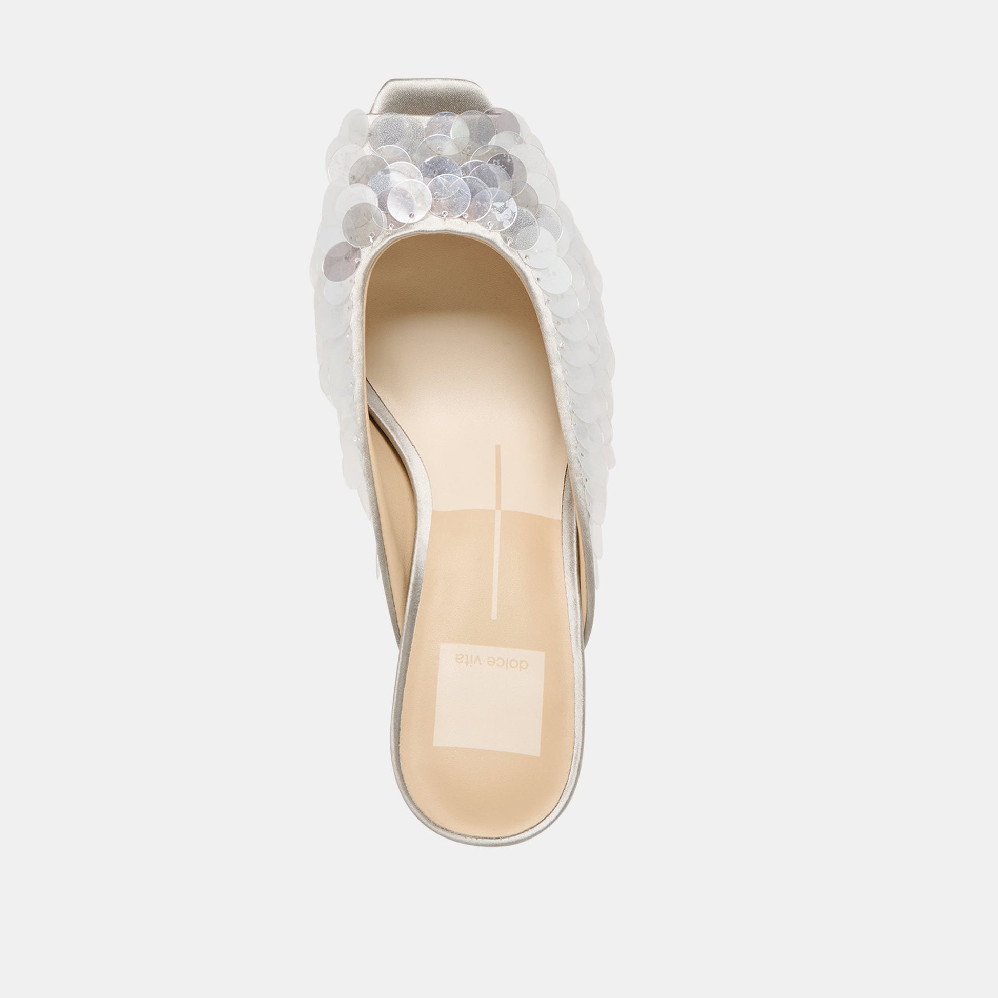 Samary Confetti Silver Satin Heels Dolce Vita