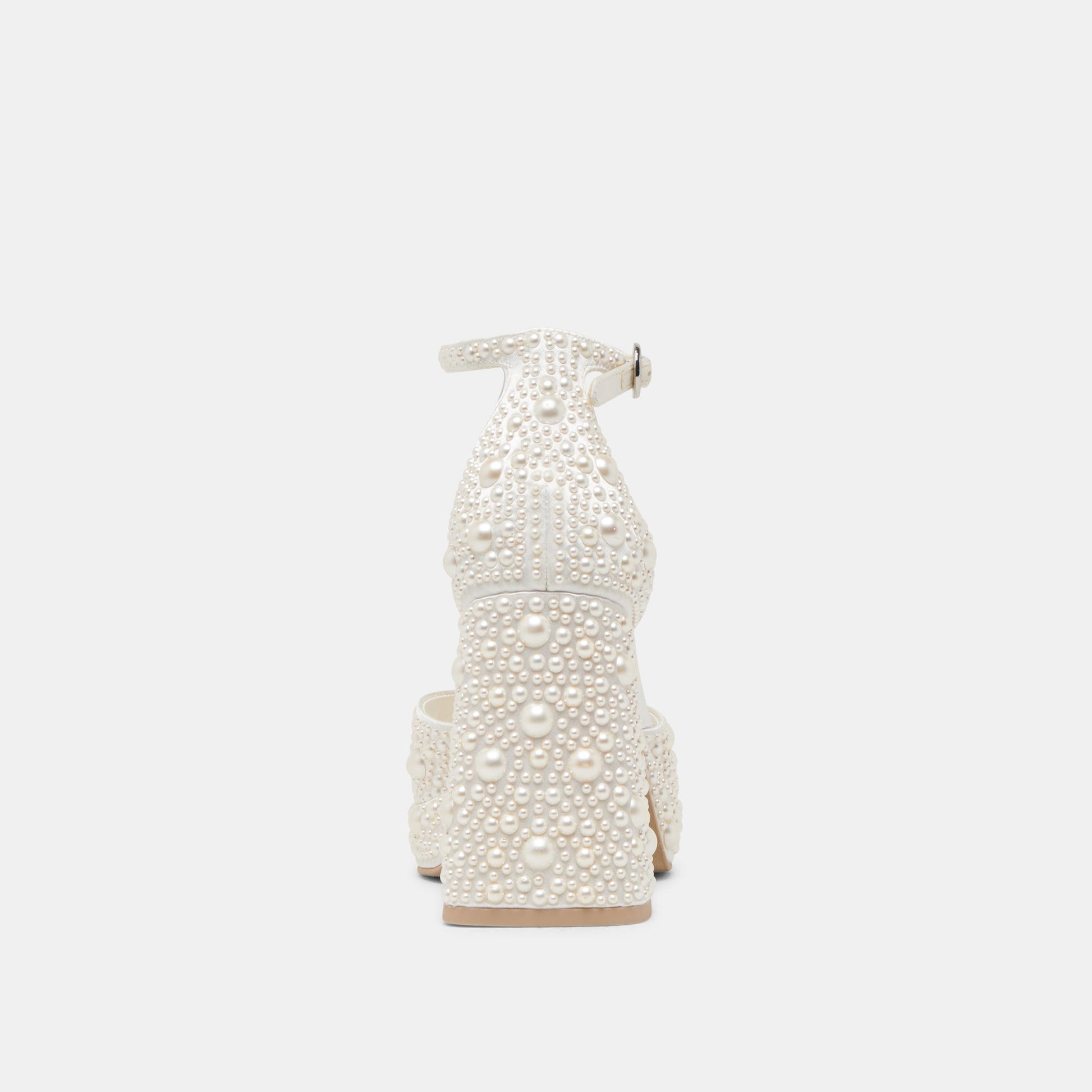 PANDRO PEARL HEELS TRUE WHITE SATIN Dolce Vita