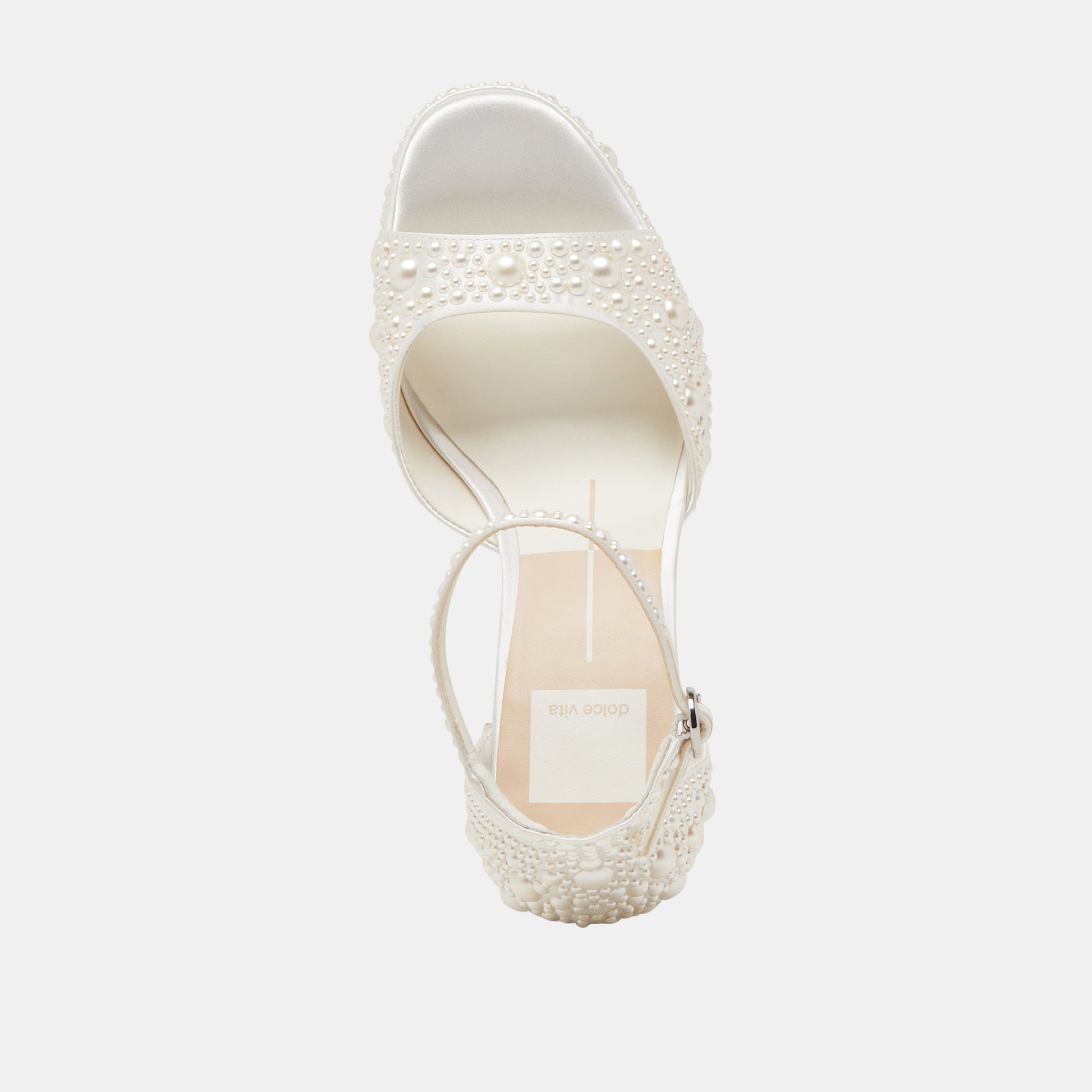 PANDRO PEARL HEELS TRUE WHITE SATIN Dolce Vita