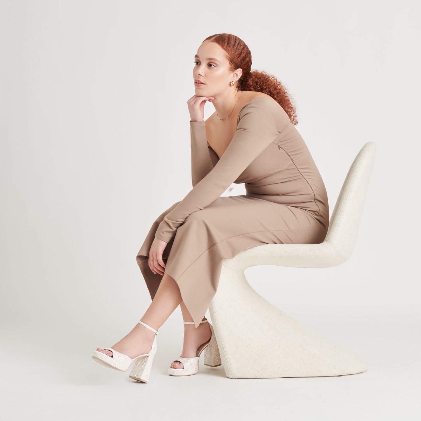 PANDRO PEARL HEELS TRUE WHITE SATIN Dolce Vita