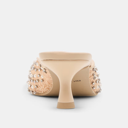 Cleo Pearl Blush Lace Mesh Heels Dolce Vita