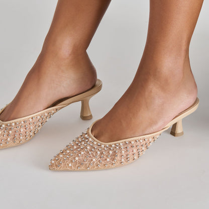 Cleo Pearl Blush Lace Mesh Heels Dolce Vita