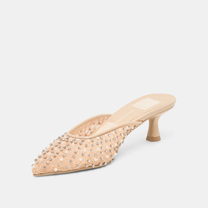 Cleo Pearl Blush Lace Mesh Heels Dolce Vita