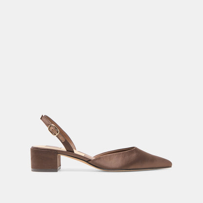 Carel Dk Brown Satin Heels Dolce Vita