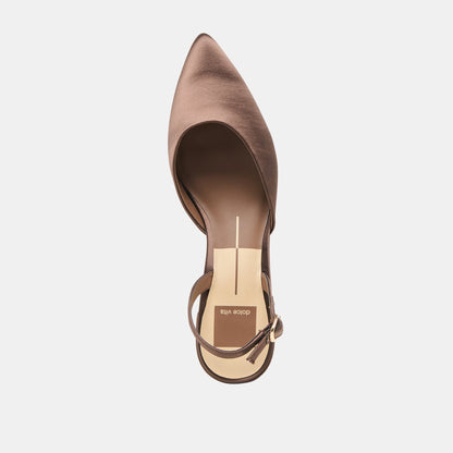 Carel Dk Brown Satin Heels Dolce Vita