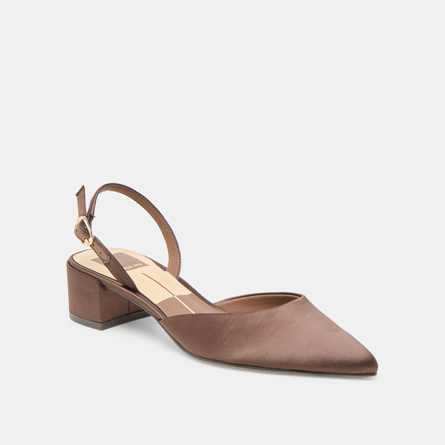 Carel Dk Brown Satin Heels Dolce Vita