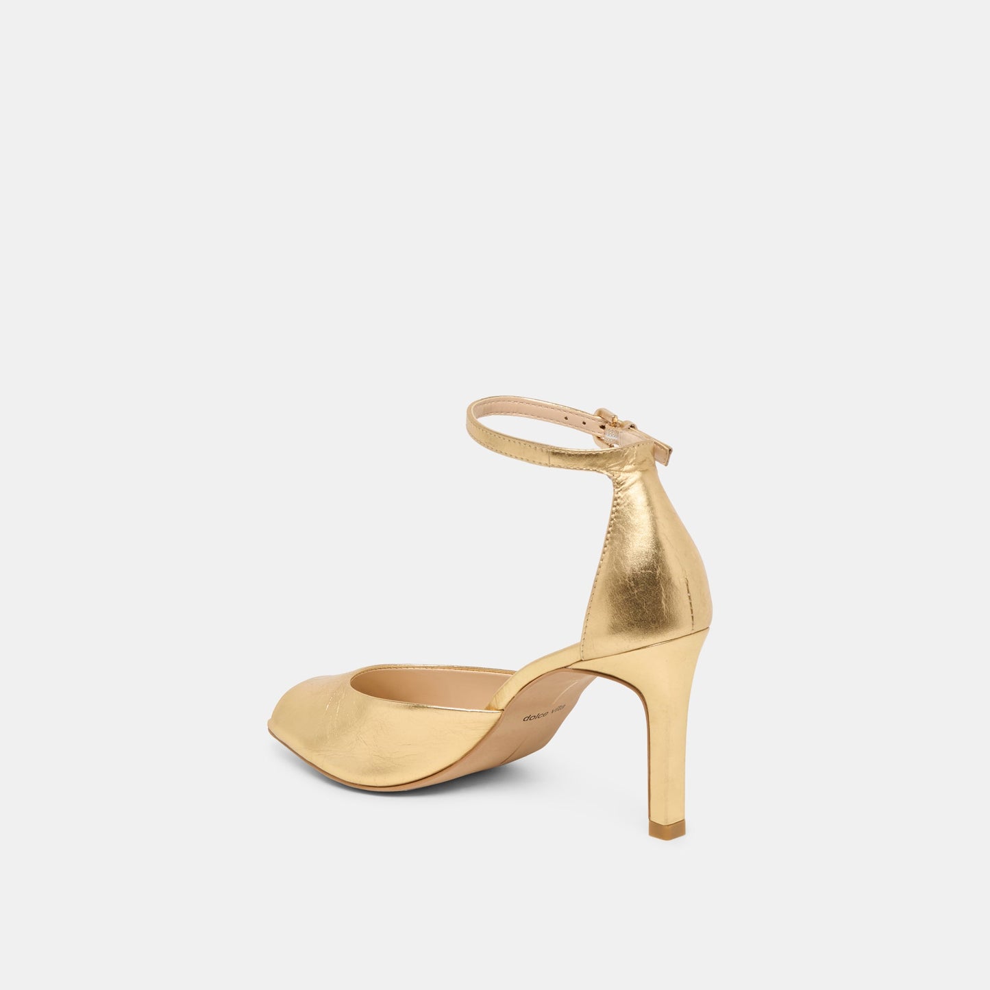 Serlo Gold Crinkle Patent Heels Dolce Vita
