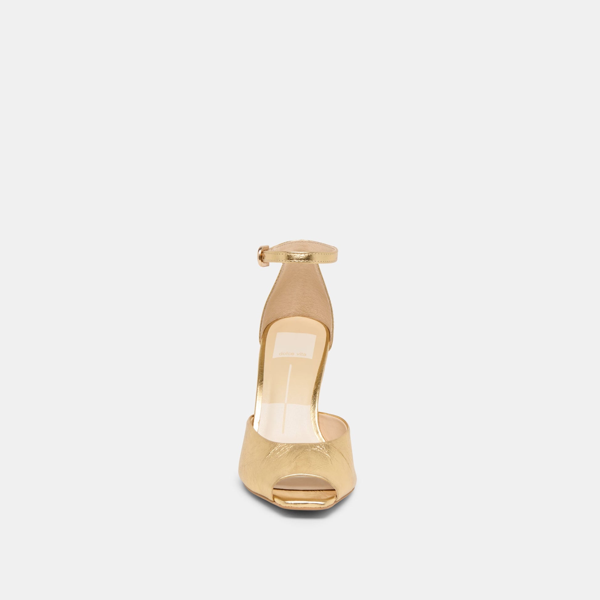 Serlo Gold Crinkle Patent Heels Dolce Vita