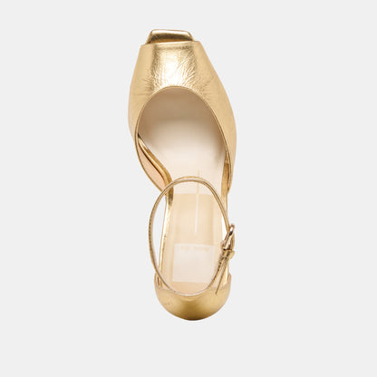 Serlo Gold Crinkle Patent Heels Dolce Vita