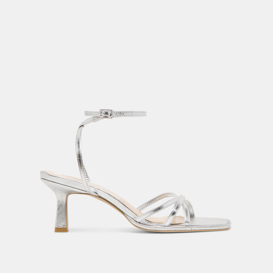 Manji Silver Metallic Leather Heels Dolce Vita