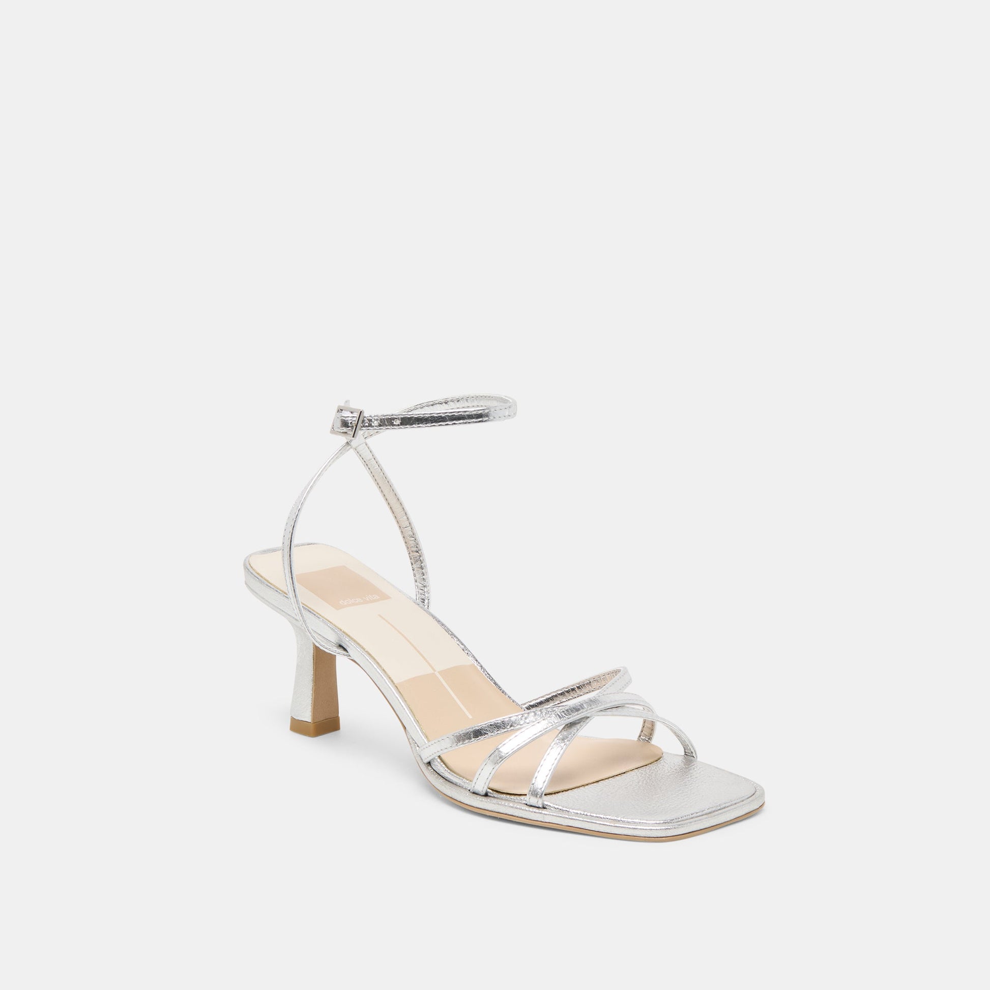 Manji Silver Metallic Leather Heels Dolce Vita