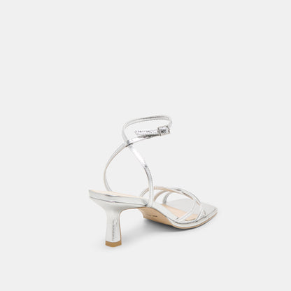 Manji Silver Metallic Leather Heels Dolce Vita