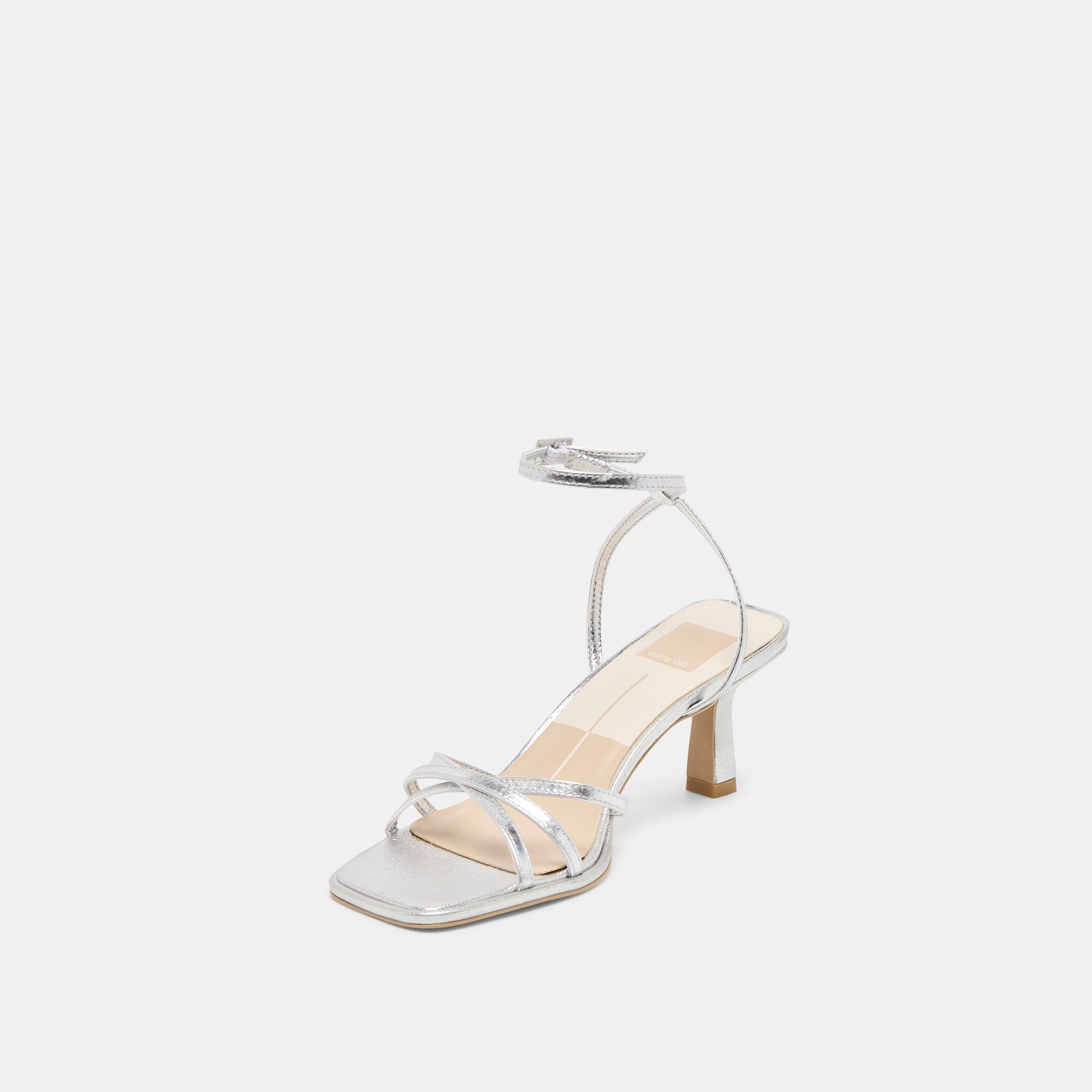 Manji Silver Metallic Leather Heels Dolce Vita