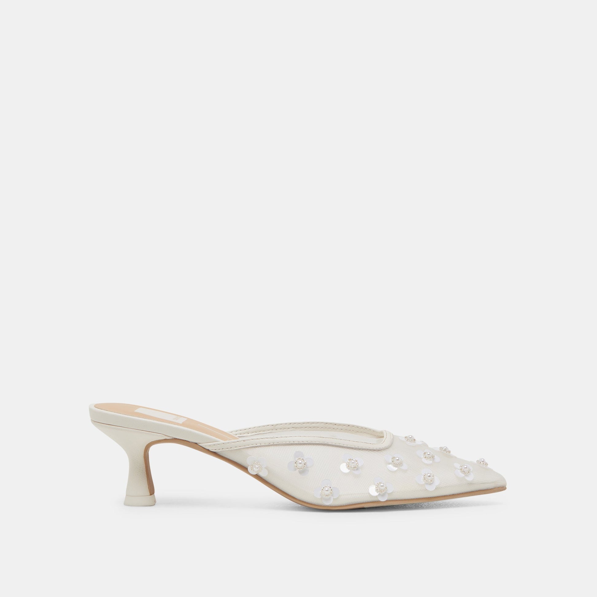 CLARA PEARL HEELS TRUE WHITE DAISY MESH Dolce Vita
