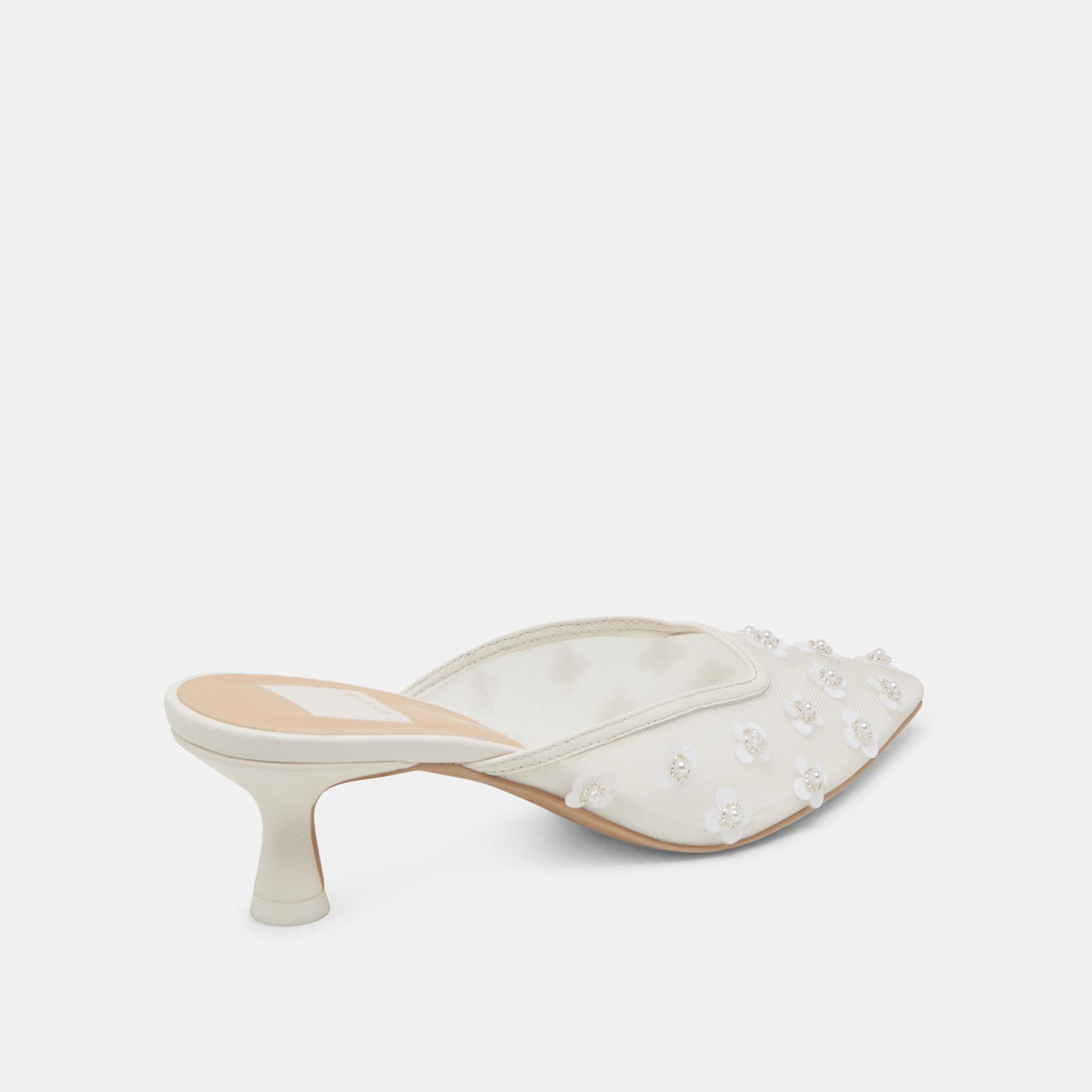 CLARA PEARL HEELS TRUE WHITE DAISY MESH Dolce Vita