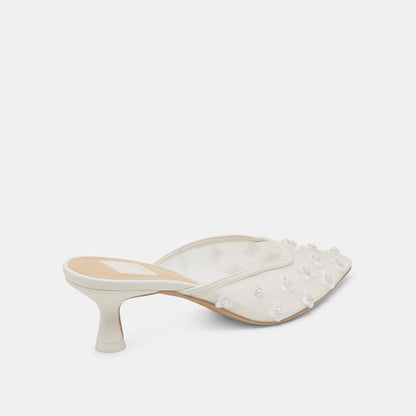 CLARA PEARL HEELS TRUE WHITE DAISY MESH Dolce Vita