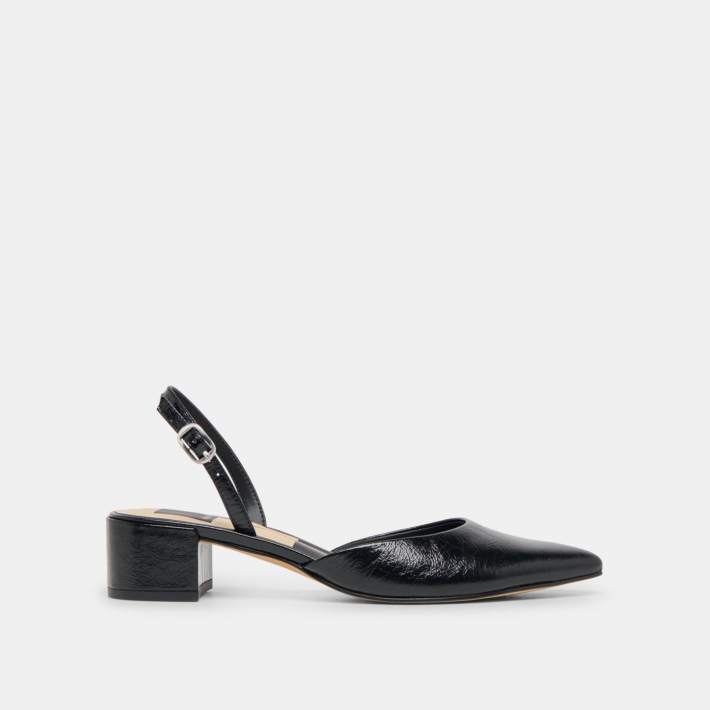 Carel Midnight Crinkle Patent Leather Heels Dolce Vita
