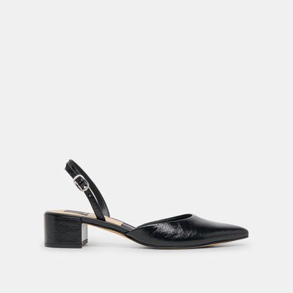 Carel Midnight Crinkle Patent Leather Heels Dolce Vita