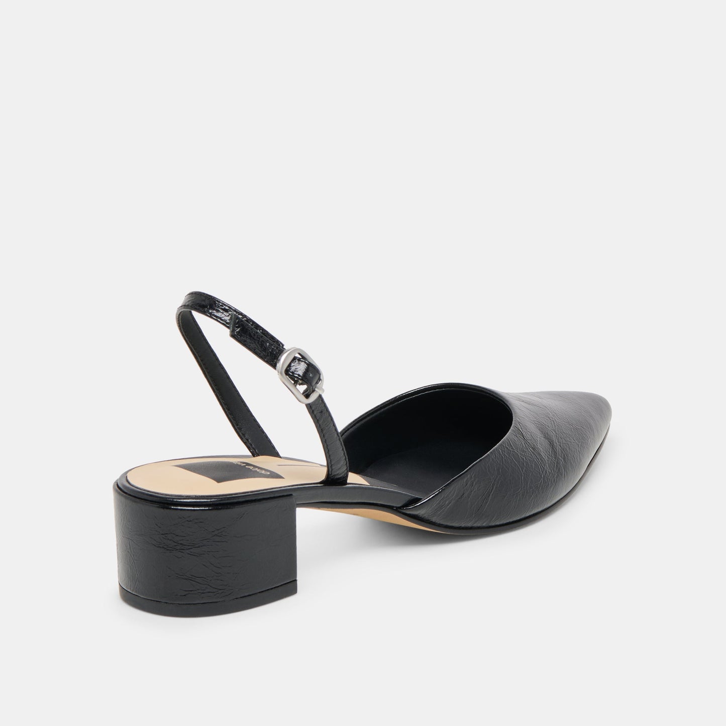 Carel Midnight Crinkle Patent Leather Heels Dolce Vita