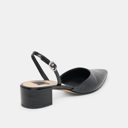 Carel Midnight Crinkle Patent Leather Heels Dolce Vita