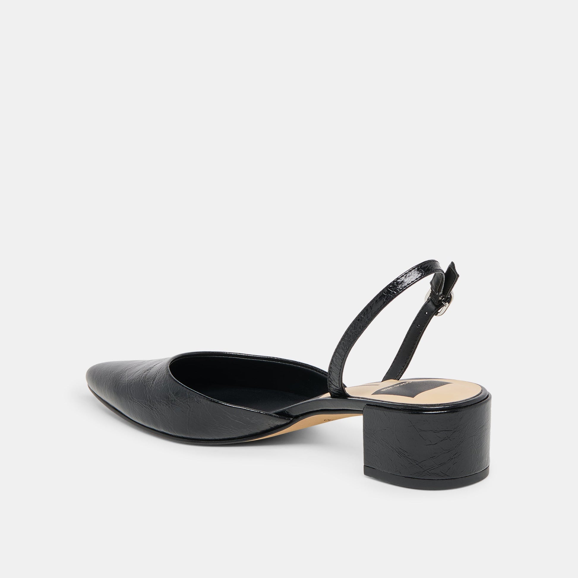 Carel Midnight Crinkle Patent Leather Heels Dolce Vita