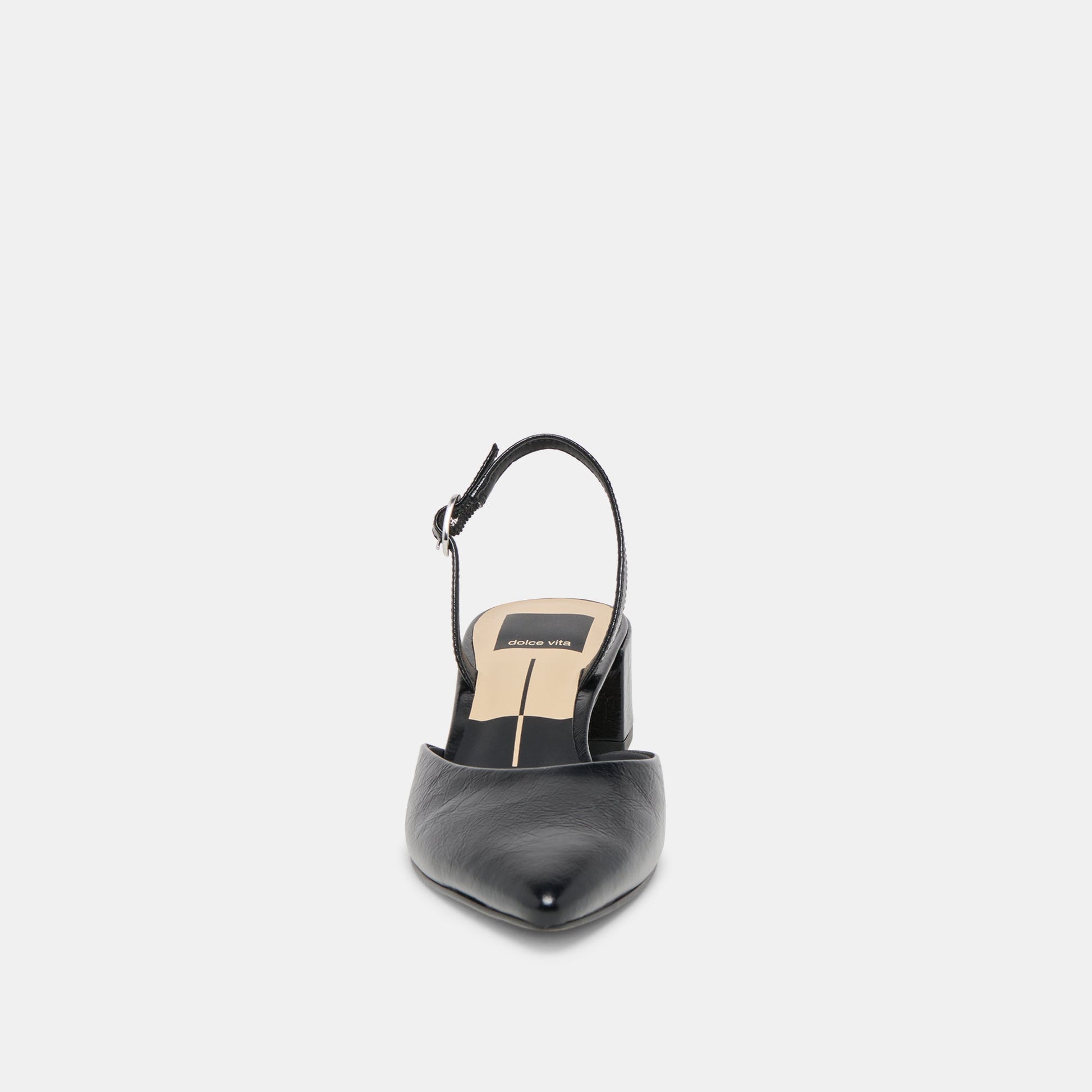 Carel Midnight Crinkle Patent Leather Heels Dolce Vita