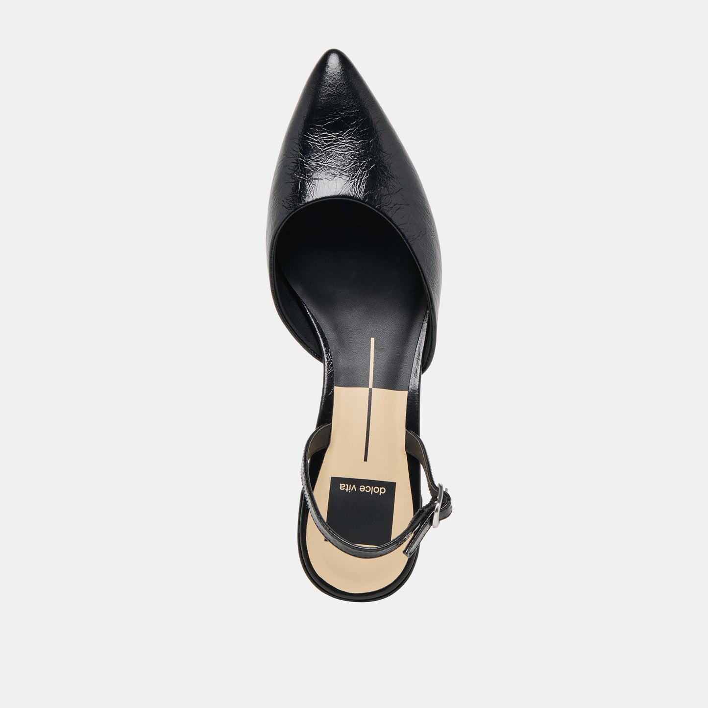 Carel Midnight Crinkle Patent Leather Heels Dolce Vita