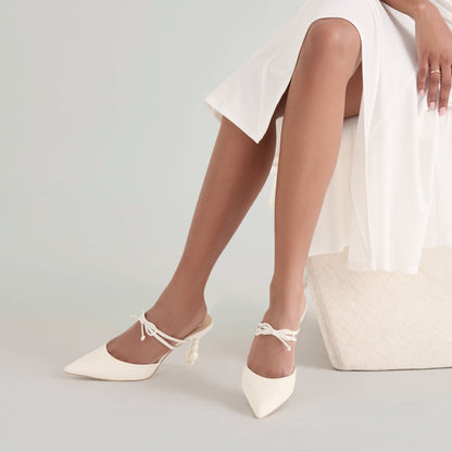 Klaire True White Leather Heels Dolce Vita