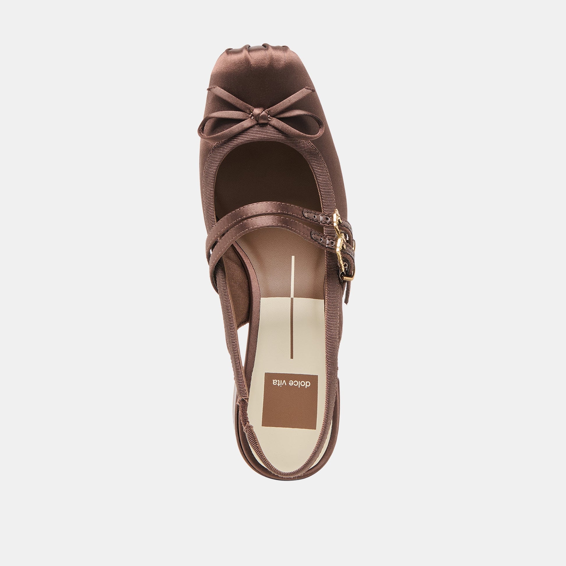Loris Mahogany Satin Heels Dolce Vita