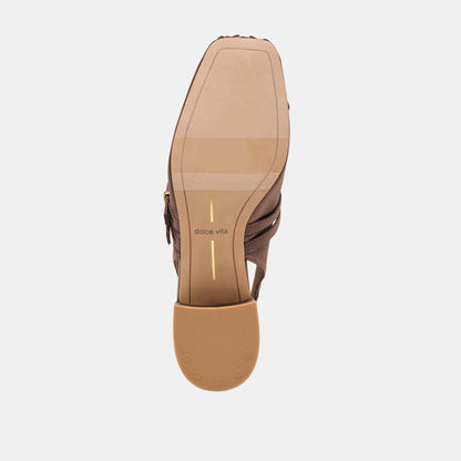 Loris Mahogany Satin Heels Dolce Vita