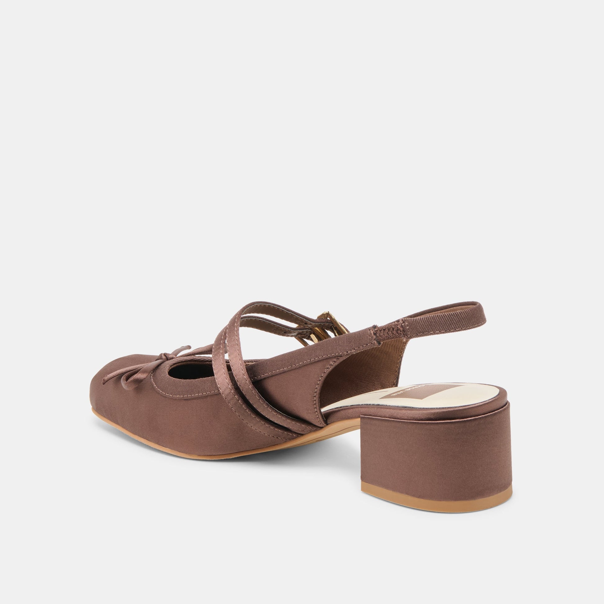 Loris Mahogany Satin Heels Dolce Vita
