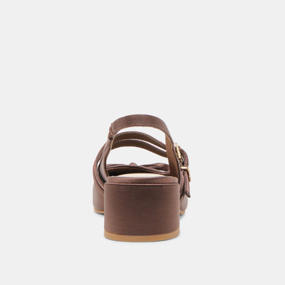Loris Mahogany Satin Heels Dolce Vita
