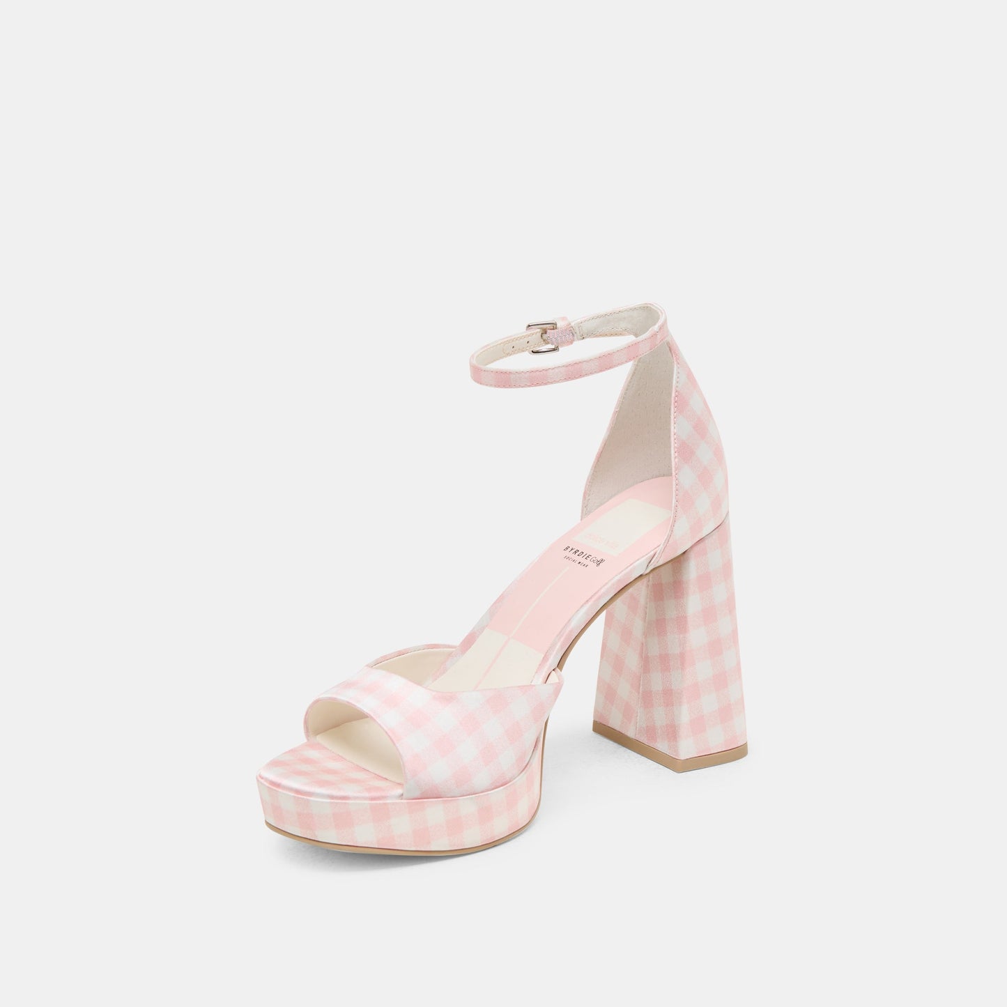Reyes X Byrdie Golf Pink Plaid Gingham Heels Dolce Vita