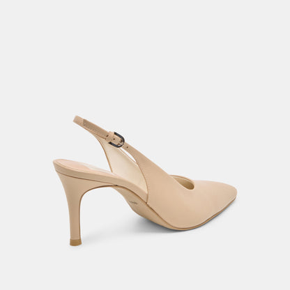 Elasi Beige Crinkle Patent Heels Dolce Vita