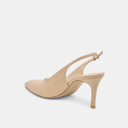 Elasi Beige Crinkle Patent Heels Dolce Vita