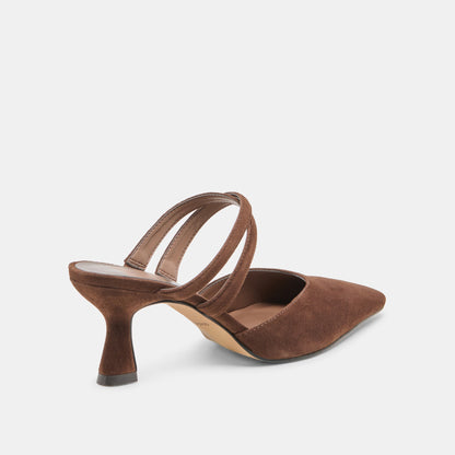 Linore Dk Brown Suede Heels Dolce Vita