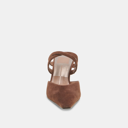 Linore Dk Brown Suede Heels Dolce Vita