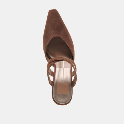 Linore Dk Brown Suede Heels Dolce Vita