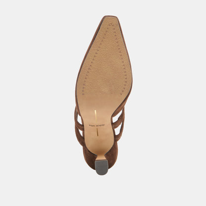 Linore Dk Brown Suede Heels Dolce Vita
