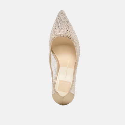 Kashe Crystal Lt Gold Mesh Heels Dolce Vita