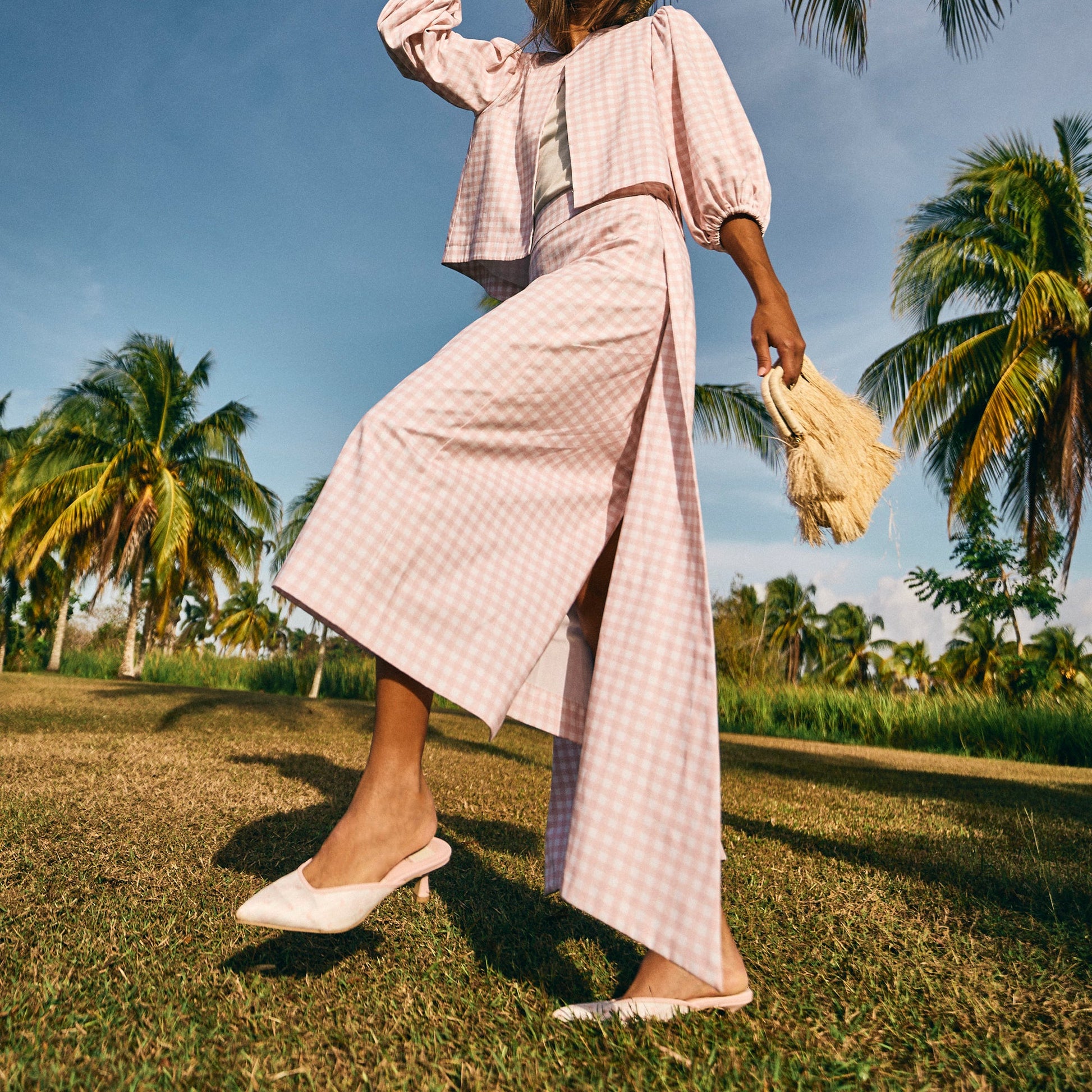Cleo X Byrdie Gold Pink Floral Satin Heels Dolce Vita