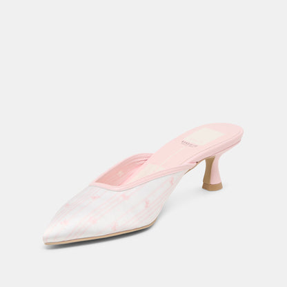 Cleo X Byrdie Gold Pink Floral Satin Heels Dolce Vita